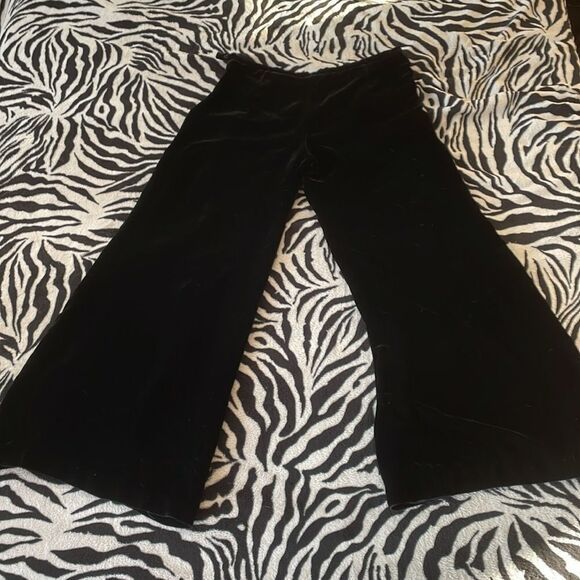 Tracy Reese Anthropologie silk wide leg flocked velvet black pants size 12 - Picture 15 of 17